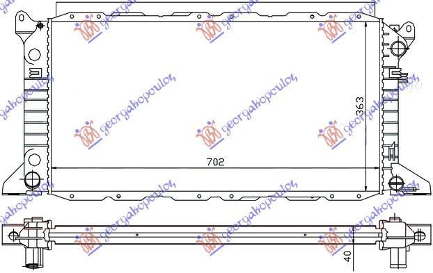 Hladnjak motora 2.0 benzin (+KLIMA) (70X36X42)