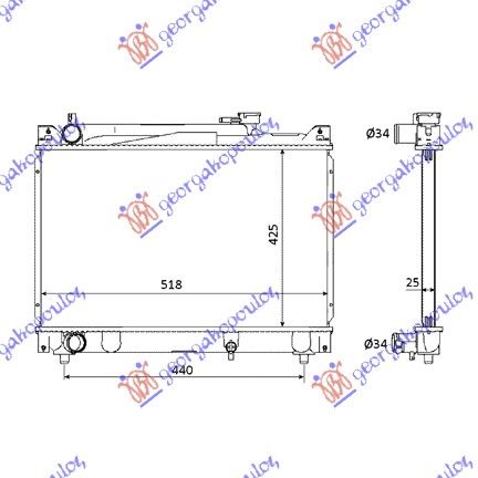 Hladnjak motora 2.0 v6 – 2.0 16v (42X52X27)
