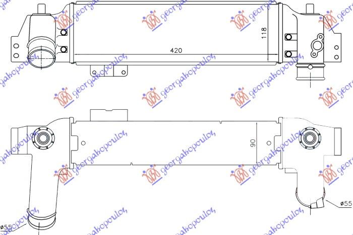 Hladnjak interkulera 2.5 crdi 06- (420X120X90)