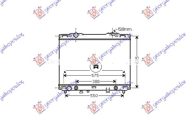 Hladnjak motora 2.4–3.5 benzin +/- klima automatski (57.8X62.8) cijev 8mm doowon tip