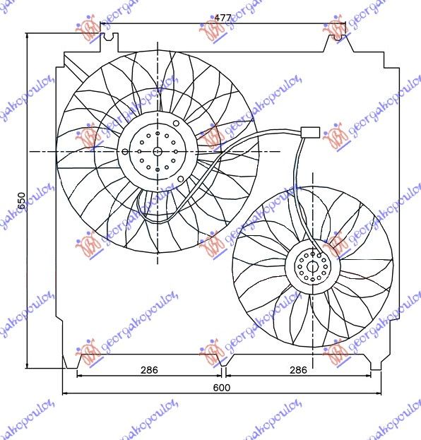 Ventilator hladnjaka komplet dvojni benzin-dizel (T. HALLA)