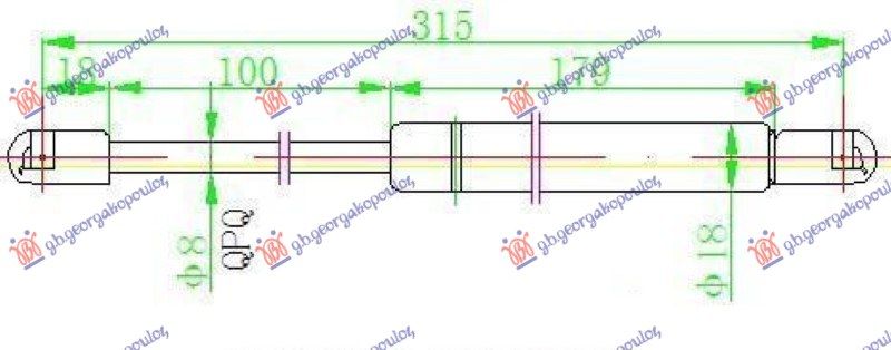 Amortizer gepek vrata limuzina (315L-420N)
