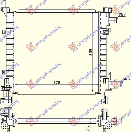 Hladnjak motora benzin -a/c (38X37)