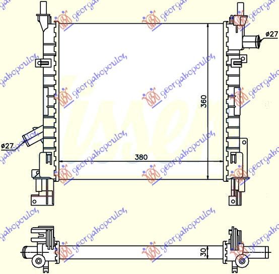 Hladnjak motora benzin +a/c (38X36)