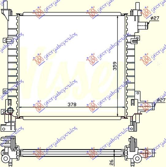 Hladnjak motora benzin +a/c (38X36)