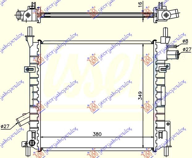 Hladnjak motora benzin -a/c (38X35,5)