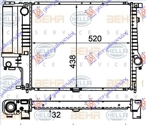 Hladnjak motora svi modeli ručni +/- klima (52X44) (MAHLE BEHR PREMIUM LINE)