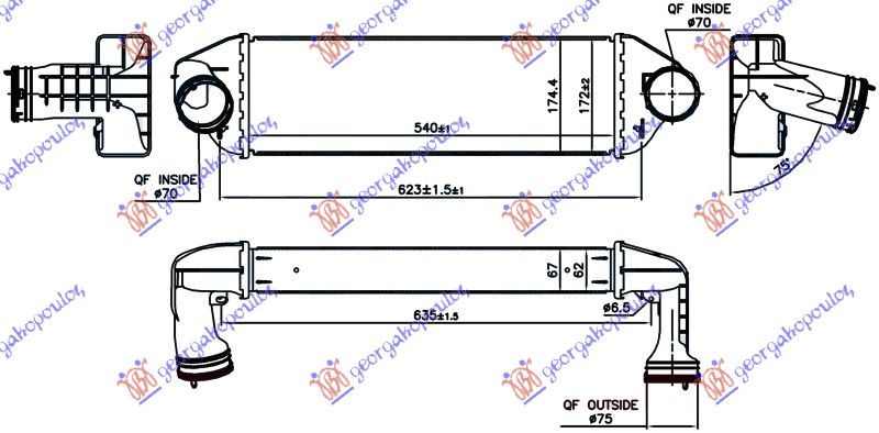 Hladnjak interkulera 3.0 sd/xdrive (540X172X67)