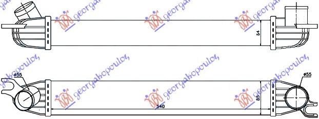 Hladnjak interkulera 1.6 turbo s/jcw benzin (540X85X64)