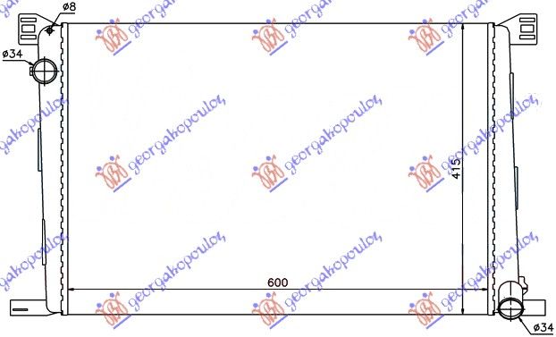 Hladnjak motora 1.4-1.6i 16v benzin +/- klima (60X42) (MAHLE BEHR PREMIUM LINE)