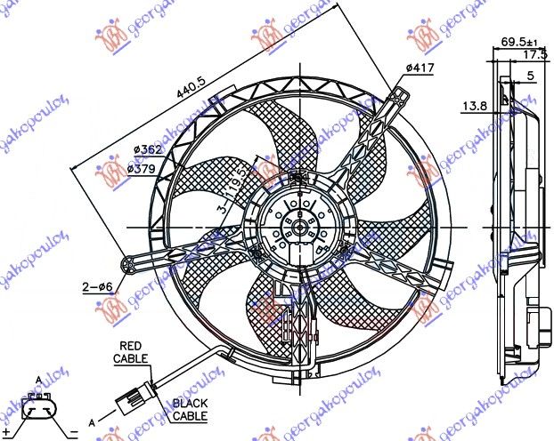Ventilator hladnjaka komplet (2 PINA)
