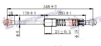 Amortizer gepek vrata 4 vrata/coupe (350L-320N)