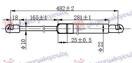 Amortizer gepek vrata sportback (483L-750N)