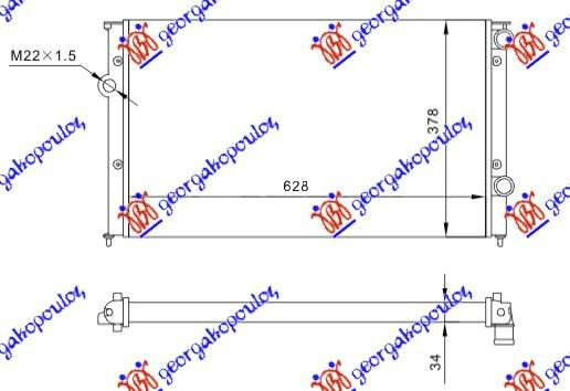 Hladnjak motora 1.9 tdi (62.5X37.9X3.2) (VALEO CLASSIC)