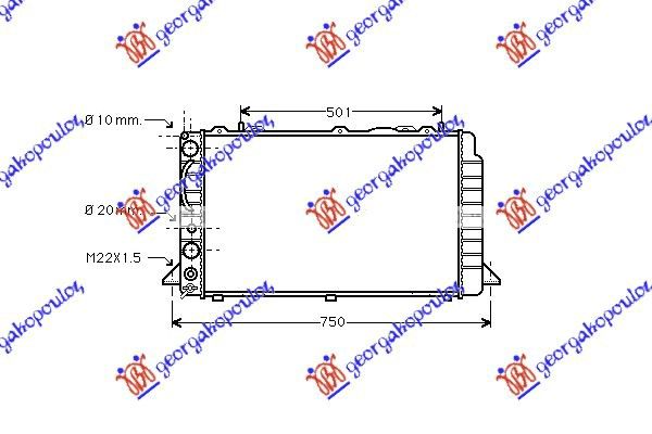 Hladnjak motora 1.6-2.0 benzin – 1.9 tdi (59.6X35.8X44) (MAHLE BEHR)