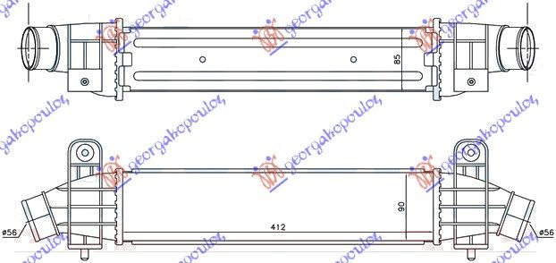 Hladnjak interkulera 2.0-2.2 tdci-tddi (412X91X85)