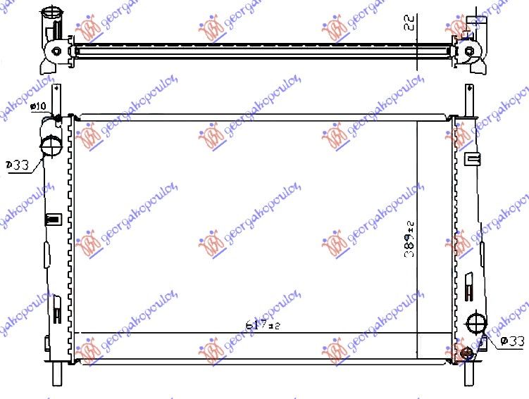 Hladnjak motora 1.8-2.0 benzin ručni/automatik + klima (62X40,5) (VALEO CLASSIC)