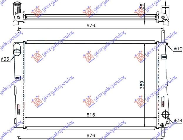 Hladnjak motora 2.5 i – 24v benzin + klima (62X39.5…)