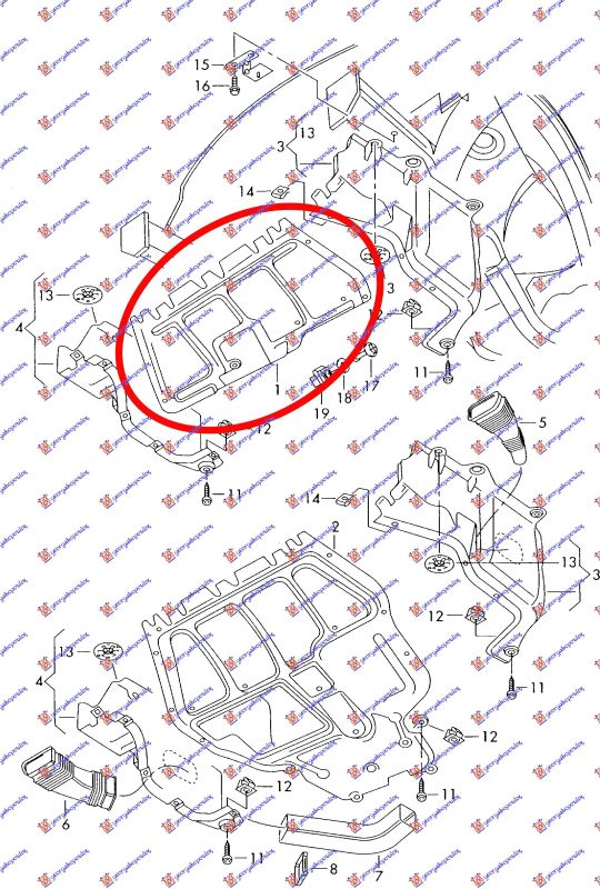 Zaštita motora prednja centralna plastična (A KVALITETA)