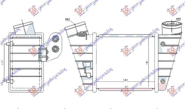 Hladnjak intercoolera  1.8t (CUPRA) (185X165X85)