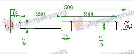 Amortizer gepek vrata -00 (500L-420N)