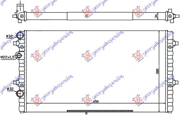 Hladnjak motora 1.8 20v turbo (64,8X37,7X34)