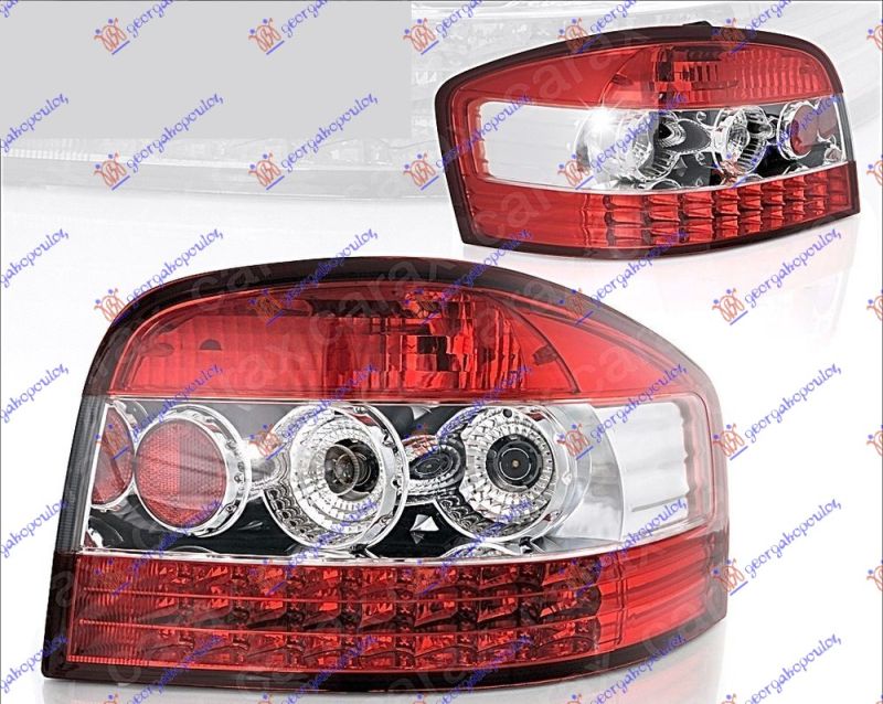 Štop lampi (SET) LED crveno-bijele