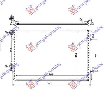 Hladnjak motora 1.8–2.0 tfsi benzin (650X450X34) (MECHANICAL)