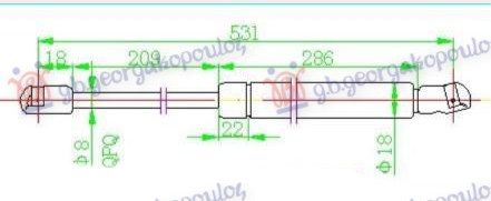 Amortizer gepek vrata sportback (530L-410N)