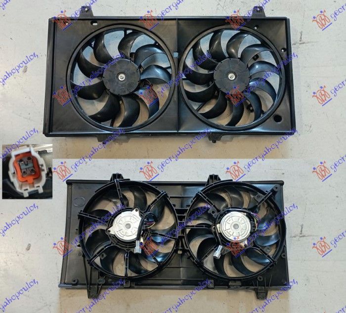 Ventilator hladnjaka komplet dvojni 1.8-2.0 benzin - 2.2 crdt dizel (4+4 PINA)