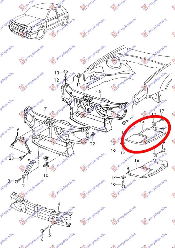 Zaštita motora ispod branika