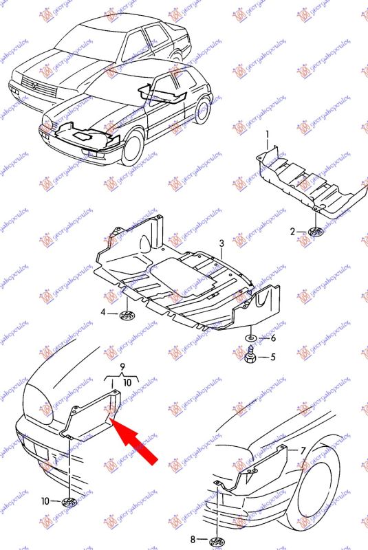 Zaštita motora prednja bočna plastična