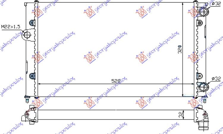 Hladnjak motora 1.8i 8v (52.5X32) (VALEO CLASSIC)