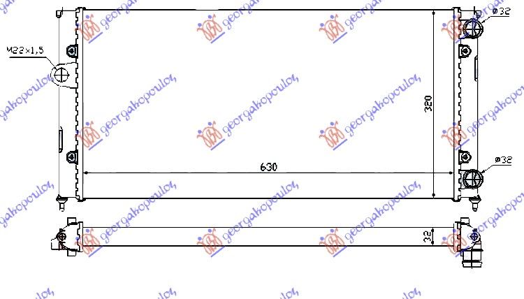 Hladnjak motora 1.6-1.8-2.0i 8v - 1.9 tdi (63X3) (VALEO CLASSIC)