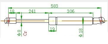 Amortizer gepek vrata karavan (583L-360N)