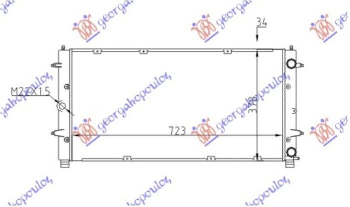 Hladnjak motora 1.8–2.0–2.5–2.8 benzin – 1.9–2.4 d/td – 2.5 tdi dizel (720X360X32) (LEMLJENI SPOJ)