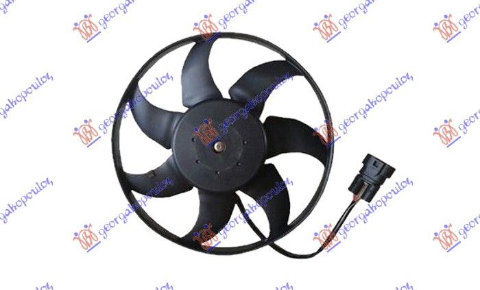 Ventilator klime (MOTOR+VENTILATOR) (345MM) (2 PIN) (DUGULJASTI KONEKTOR) (SA KABLOM)