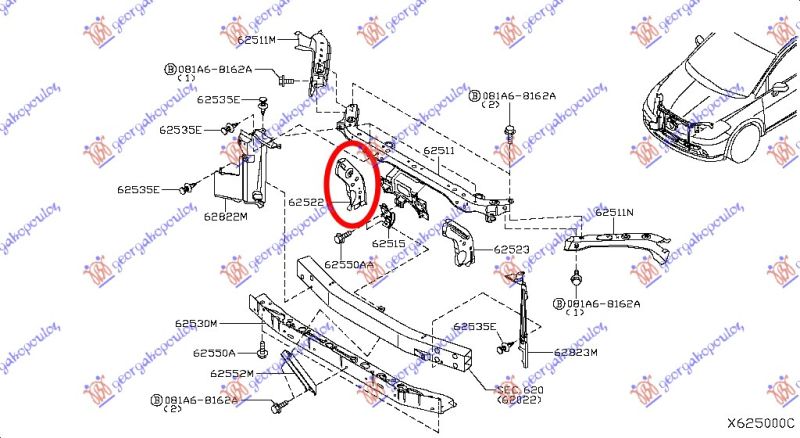 Nosač fara metalni vertikalno
