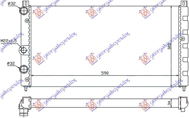 Hladnjak motora 1.6i 8v – 1.9d (59X32)