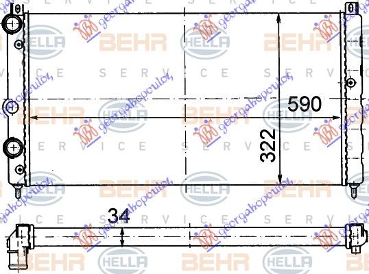 Hladnjak motora 1.6i 8v – 1.9d (59X32) (MAHLE BEHR)