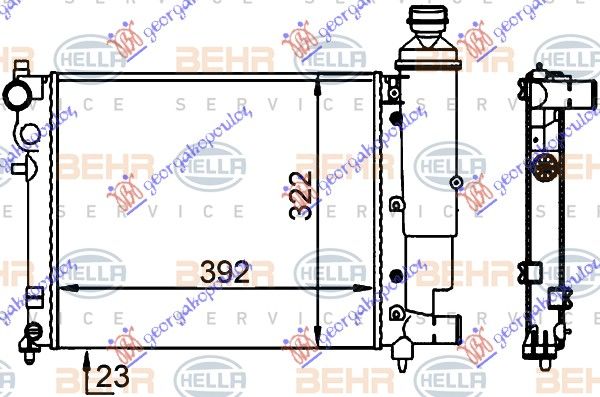 Hladnjak motora xn (39X32) (MAHLE BEHR)