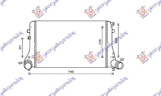 Hladnjak intercoolera a a . 2.0tdi(615X398X32)cjaa 138ps