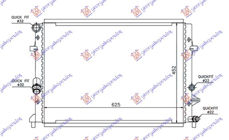 Hladnjak motora 1.2 tsi benzin (650X400) (MAHLE BEHR)