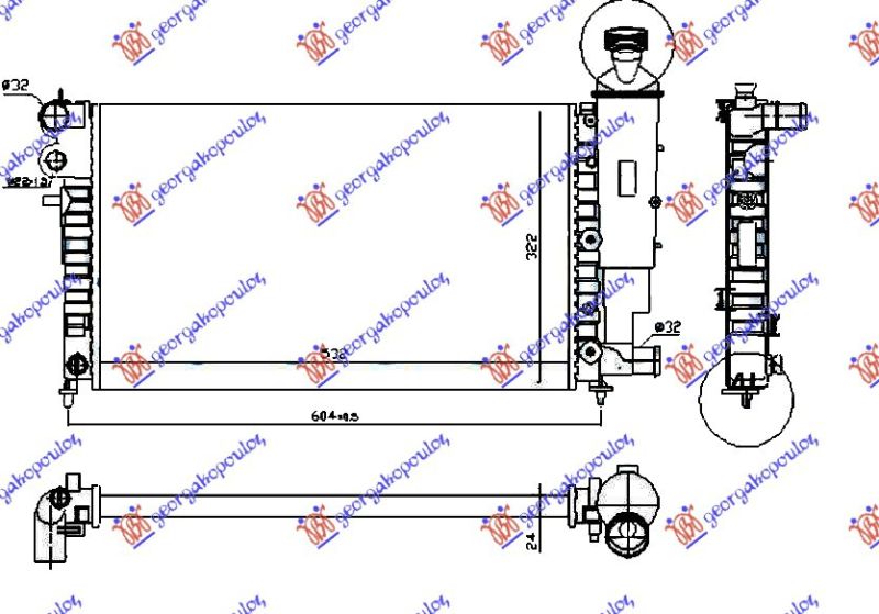 Hladnjak motora xn/xr rally (53X32) (MAHLE BEHR)