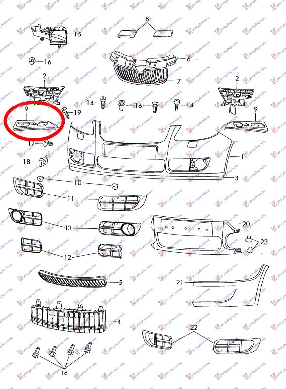 Nosač prednjeg branika  metalni