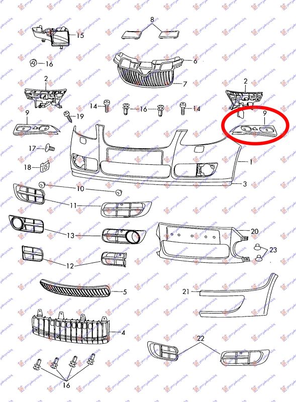 Nosač prednjeg branika  metalni