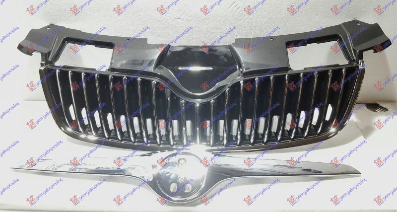 Rešetka crna/kromirana komplet (S LETVICOM POKLOPCA MOTORA)