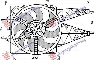 Ventilator hladnjaka komplet 1.4 cc (DIZEL)