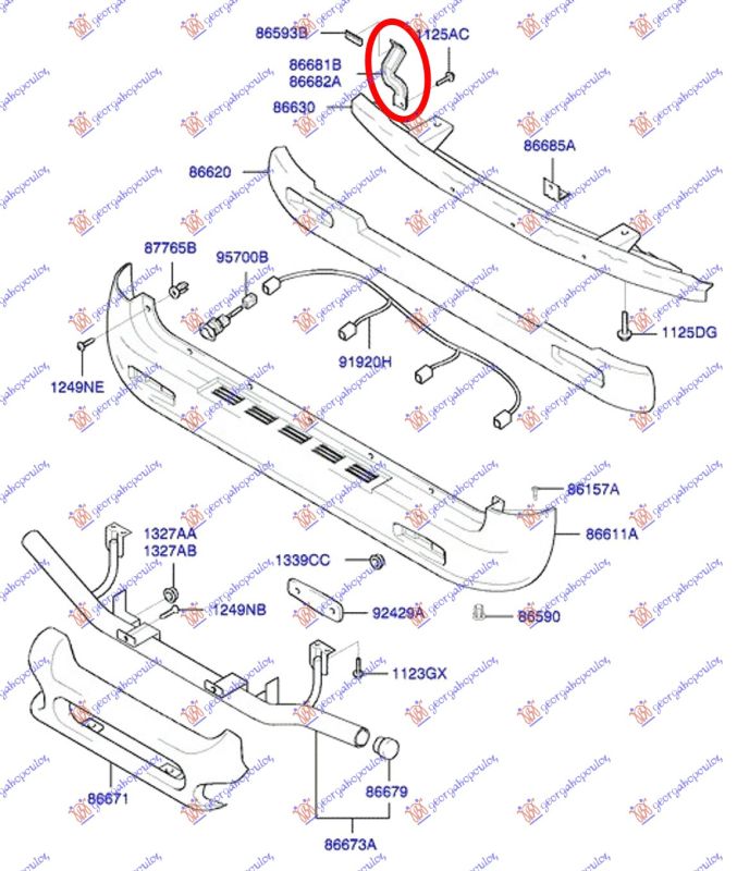 Nosač stražnjeg branika (O)