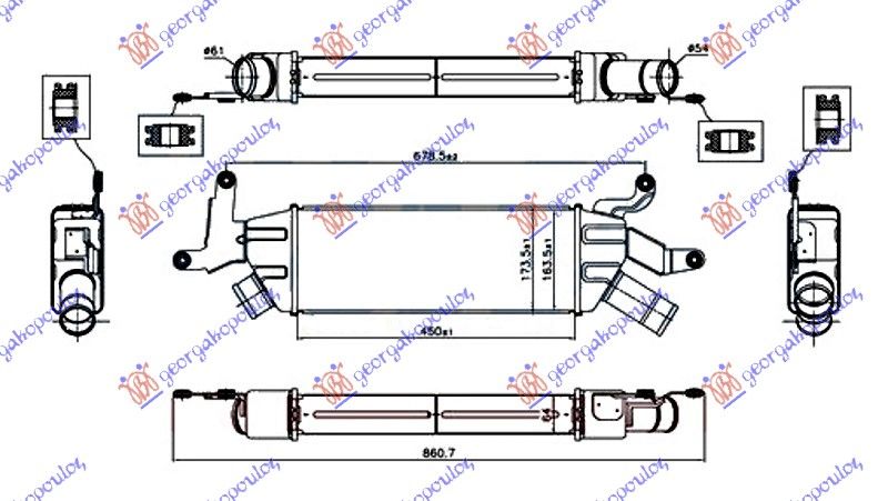 Hladnjak interkulera 2.2 hdi dizel (450X164X64)